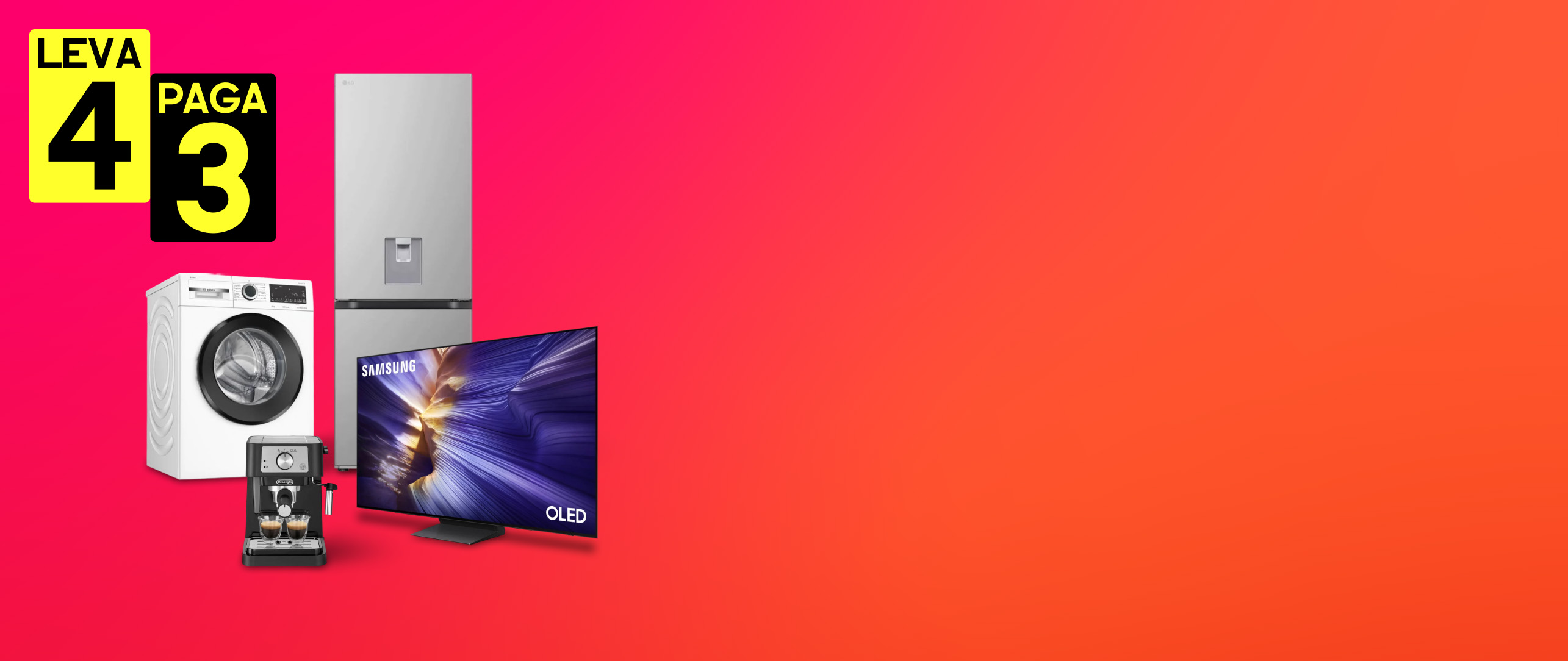 Aproveita! Leva 4 Paga 3 em Eletrodomésticos e TVs