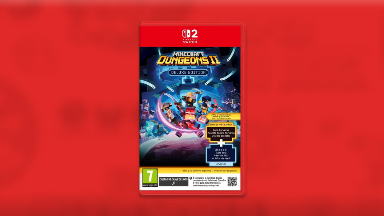 Pré-venda Jogo Nintendo Switch 2 Minecraft Dungeons 2 Deluxe Edition