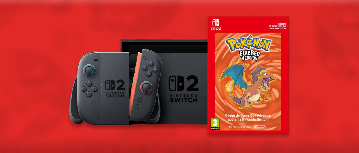 Pack Consola Nintendo Switch 2 + Jogo Digital Pokémon FireRed Version por 469,99€