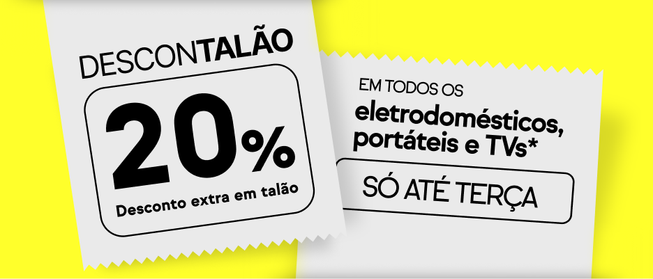 20% desconto extra em talão em Eletrodomésticos, Portáteis e TVs