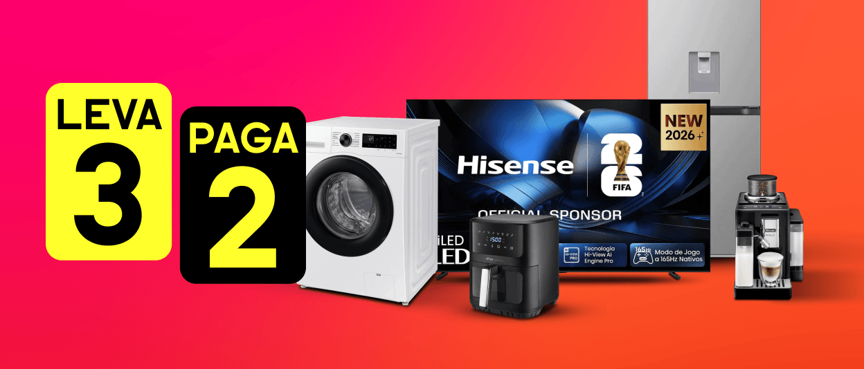 Leva 3 Paga 2 em Eletrodomésticos e TVs