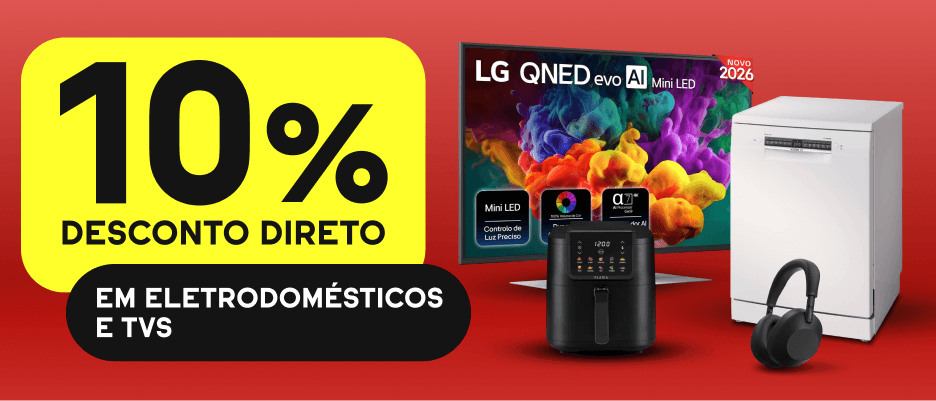 10% desconto direto em Eletrodomésticos, TVs, Som e muito mais