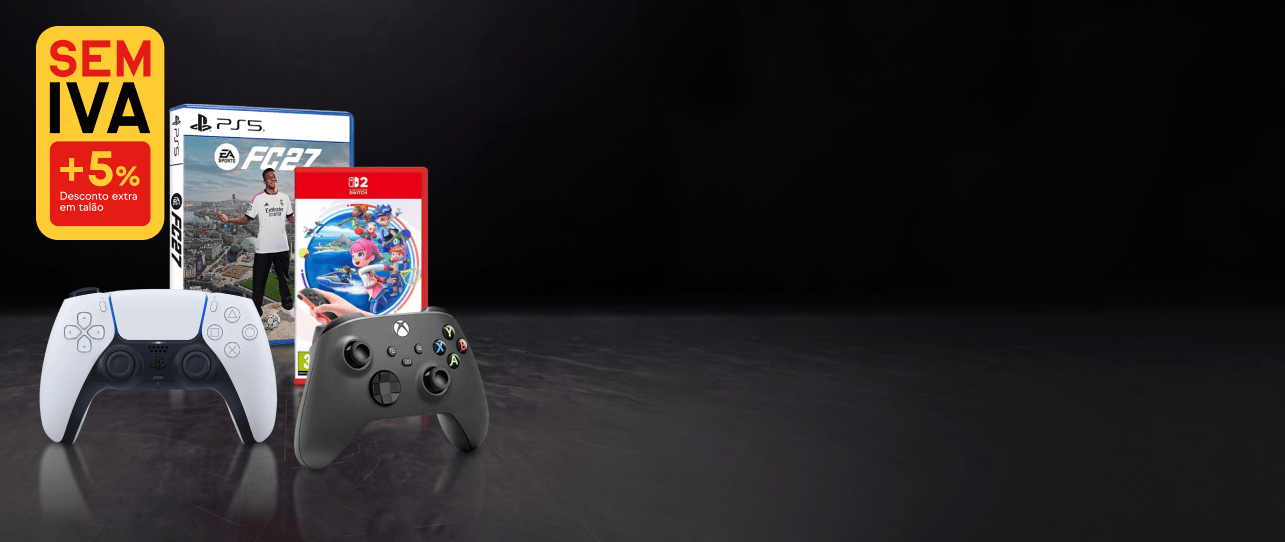 IVA ZERO +5% desconto extra em talão em Jogos e Acessórios de Consola 